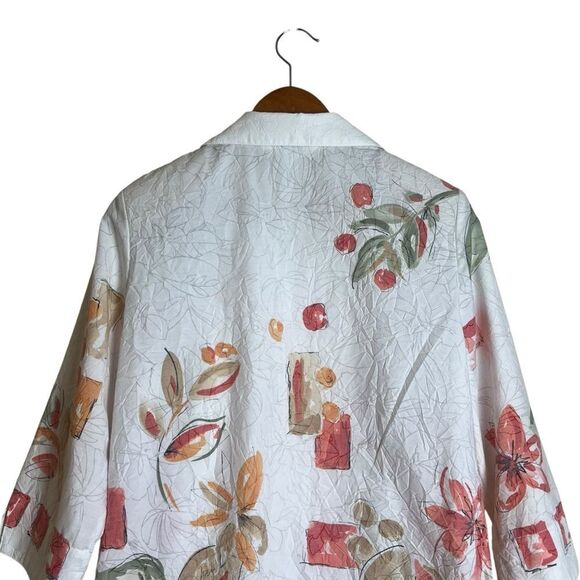 Alia vintage off‎ white floral button down shirt - Picture 5 of 6